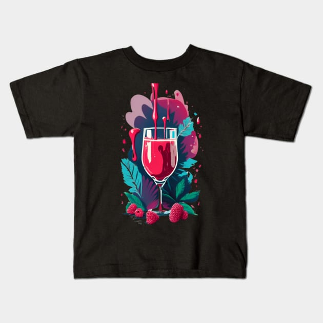 Raspberry juice dripping Kids T-Shirt by Izhan's Fashion wear